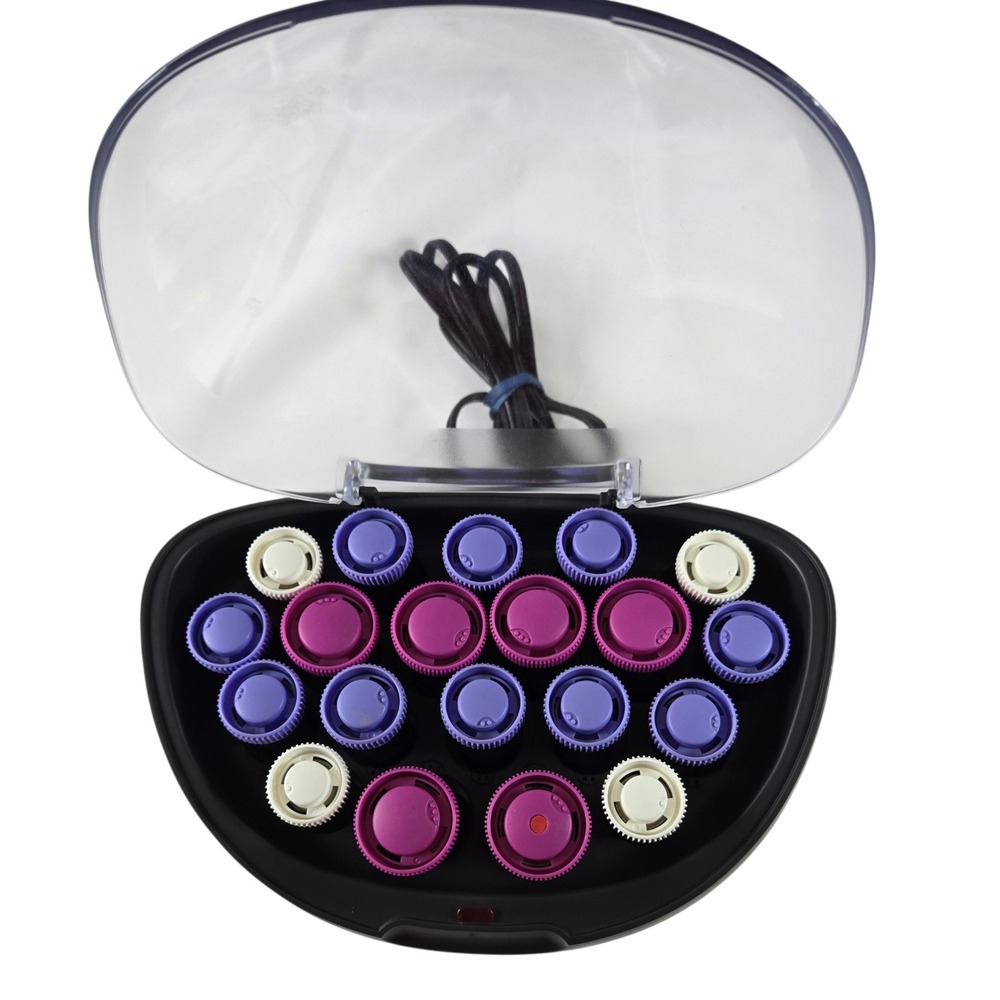 Remington H-5600 Ionic Conditioning Hair Setter 20 Velvet Rollers Purple Black